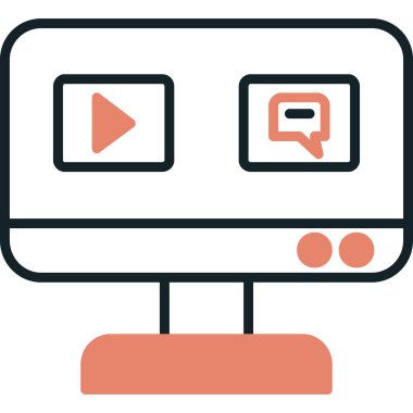 Bilgisayar ekranı. Web simgesi basit illüstrasyon