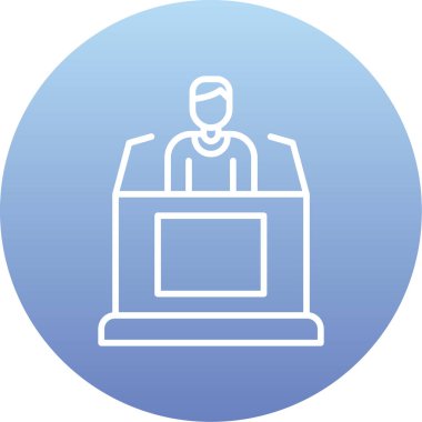 Ofis simgesinin vektör illüstrasyonu