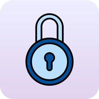 Kilit. Web simgesi basit illüstrasyon