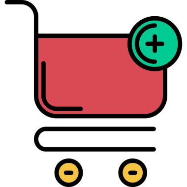 Tramvay ikonlu alışveriş arabası. vektör illüstrasyonu