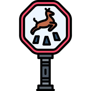 Trafik işareti simgesi vektörü. İnce çizgi işareti. izole edilmiş sınır sembolü çizimi