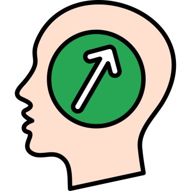 Beyin. Web simgesi basit illüstrasyon