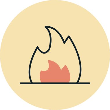 Yangın. Web simgesi basit illüstrasyon