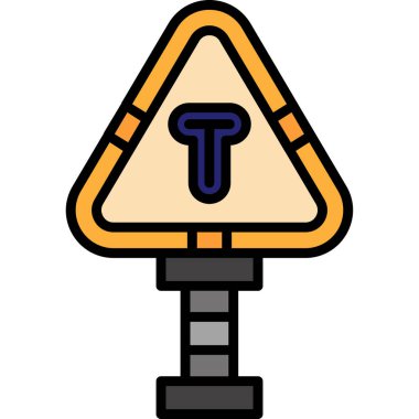 Yol işareti simgesinin vektör illüstrasyonu