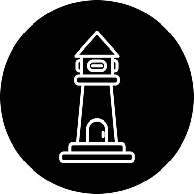 vektör deniz feneri simgesi, basit illüstrasyon