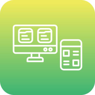 güzel masaüstü vektör çizgisi simgesi