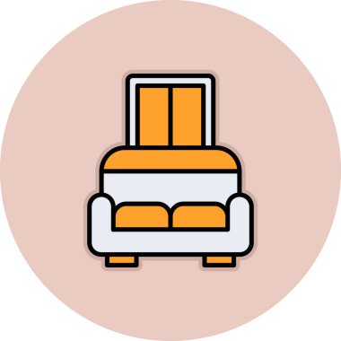 Kanepe. Web simgesi basit illüstrasyon