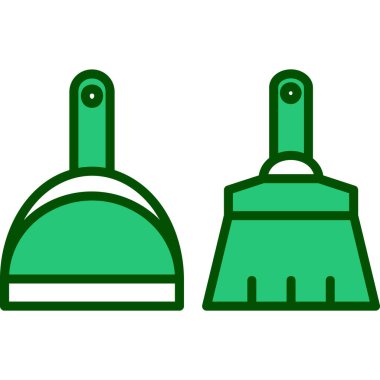 Beyaz arka planda izole edilmiş kürek ikonu ile yeşil ve siyah çizgi sulama kutusu. Sulama sembolü. Bahçıvanlık. vektör illüstrasyonu