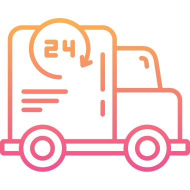 Teslimat aracı ikonu. Web için dağıtım van vektör simgelerinin özet çizimi