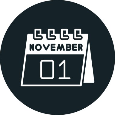 Kasım takvim simgesi, vektör illüstrasyonu