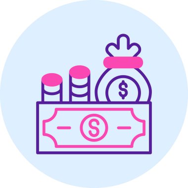 Para için. Web simgesi basit illüstrasyon