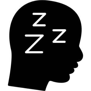 Uyku ikonu. Ana hatlı vektör çizimi. uyku sembolü