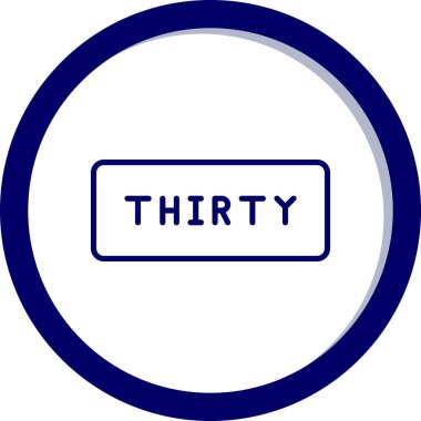 Beyaz arkaplanda yuvarlak mavi daire şeklinde 3 kelime.