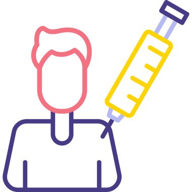 Aşı şırınga ikonu, vektör illüstrasyonu