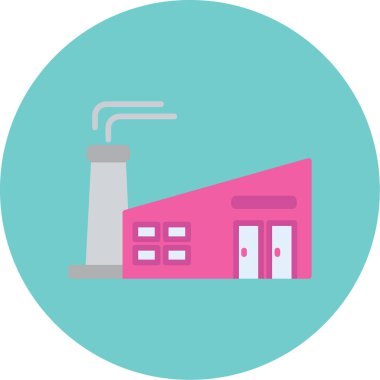 Fabrika renkli vektör simgesi