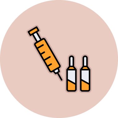 Şırınga ikonu, renkli tasarım. vektör illüstrasyonu