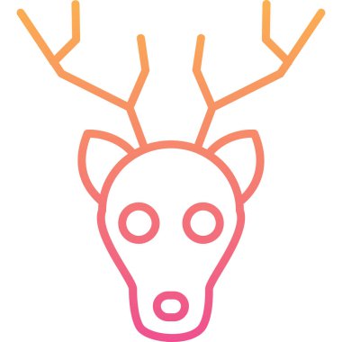 Geyik. Web simgesi basit illüstrasyon