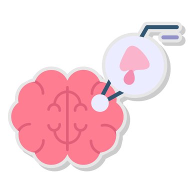 İnsan beyni vektör çizim dizaynına sahip beyin