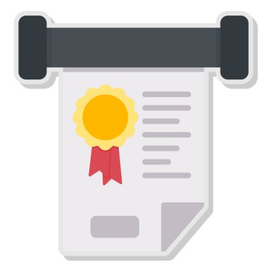 Sertifika ikonu vektör illüstrasyonu