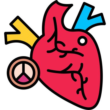 Kalp ikonu vektör illüstrasyonu