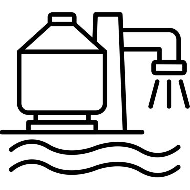 Su tankı ikonu ana hat vektörü. tank. su tankı