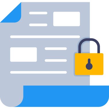 Güvenlik asma kilit güvenli simgesi ana hat biçiminde