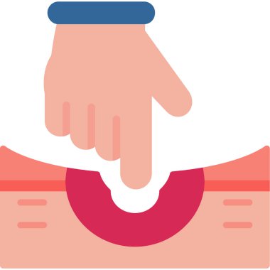 Bir bandaj düz ikon vektör illüstrasyonu ile el