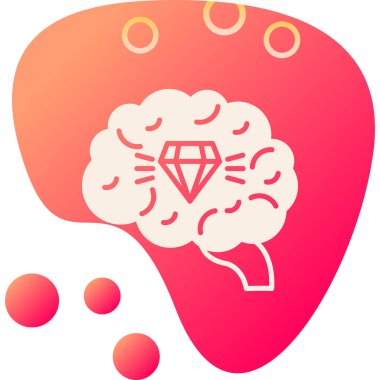 Beyin. Web simgesi basit illüstrasyon