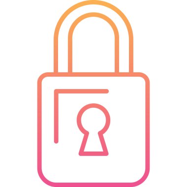 Kilit. Web simgesi basit illüstrasyon