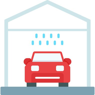 Araba yıkama. Basit illüstrasyon.