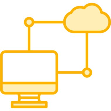 Bilgisayar ağı simgesi vektör çizimi grafik tasarımı