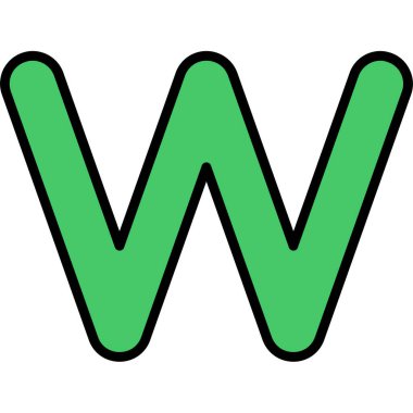 w harfi vektör simgesi