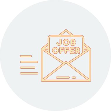 Görev simgesine sahip zarfın vektör illüstrasyonu