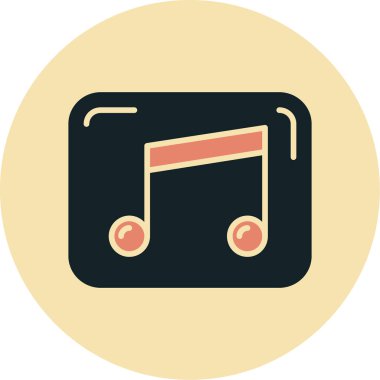 Müzik. Web simgesi basit illüstrasyon