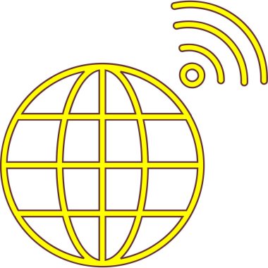 nesnelerin ana hatlar biçimindeki genel İnternet simgesi