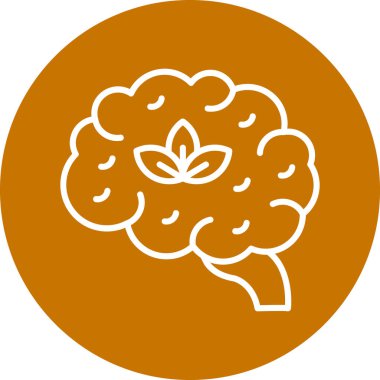 Beyin ikonu. Web için beyin vektör simgelerinin basit çizimi