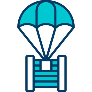 paraşüt simgesi vektör illüstrasyonu