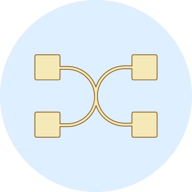 dört bağlı okun düz simgesi