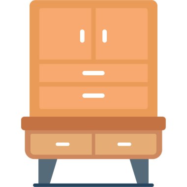 Çekmecede. Web simgesi basit illüstrasyon