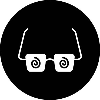 Göz gözlüğü sembolü. biçim düz yuvarlak kare sembolü, siyah renk, yuvarlak açılar, beyaz arkaplan.