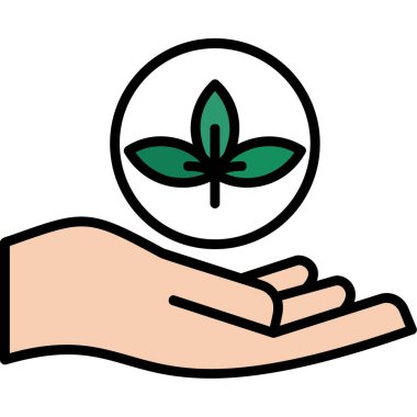 Marihuana ile el vektör illüstrasyonu