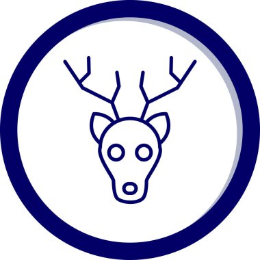 Ren geyiği. Web simgesi basit illüstrasyon