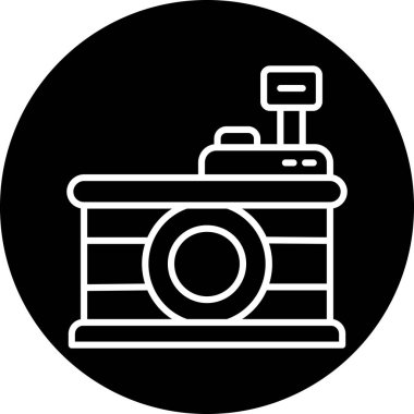 Kamera fotoğraf simgesi, vektör çizim