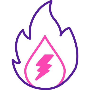 ateş alev simgesi basit vektör illüstrasyonu