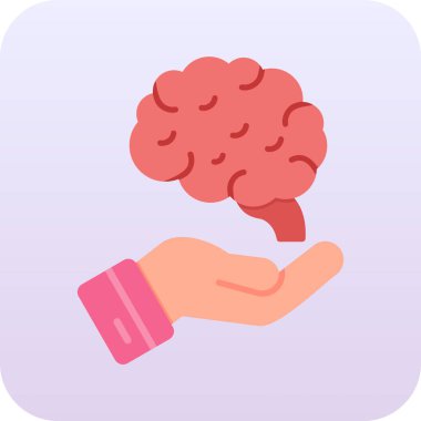 İnsan eli vektör illüstrasyonlu beyin