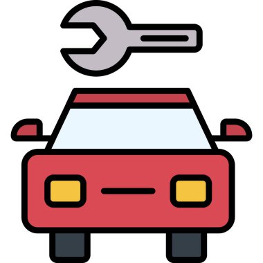 araba tamir servisi simgesi - taslak biçimi