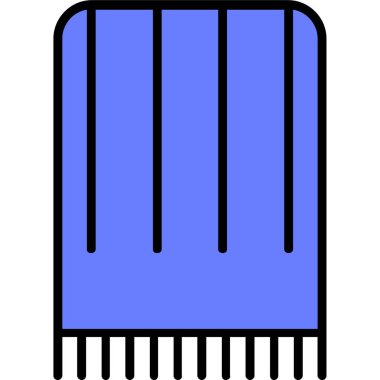 Çizgi film ve mavi fırçanın vektör çizimi