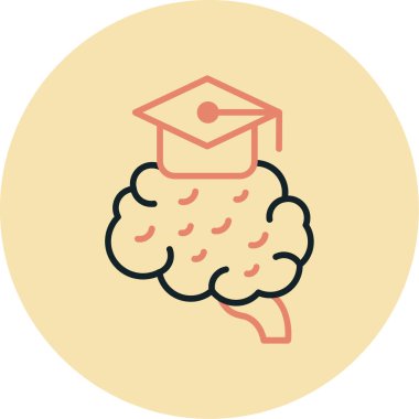 beyin ikonu vektör illüstrasyonu