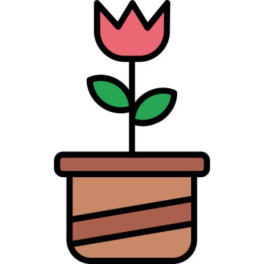 Saksı. Web tasarımı basit illüstrasyon