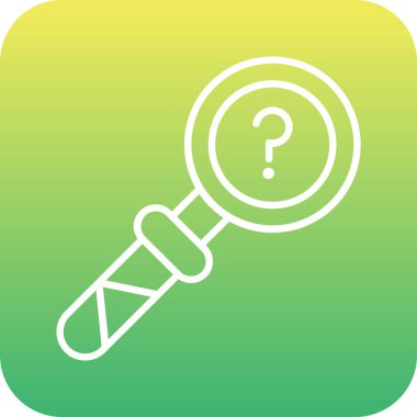 Soru işareti simgesi olan büyüteç.